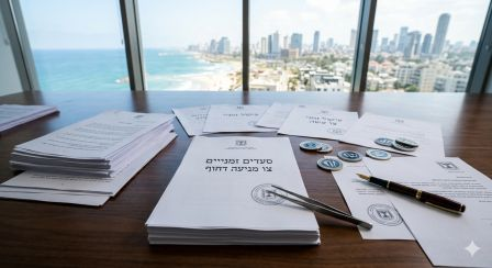  זמני וצו מניעה דחוף בהליך בוררות מסחרית על גבי שולחן משרד  מול מגדלי תל אביב